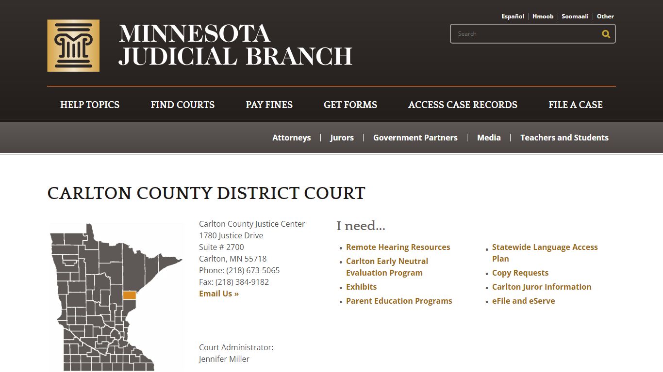 Carlton County District Court - Minnesota Judicial Branch